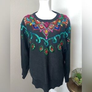 SML rainbow sequin vintage sweater